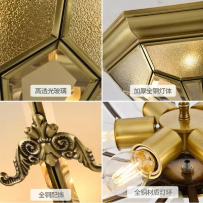 Đèn ốp trần đồng thuần chất phi 400mm: AS-C7009 khuyến mại bóng led; Đèn trần sảnh, đèn cầu thang DT