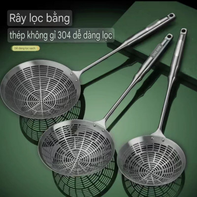 ( hàng Cao Cấp ) Chao Vợt Lưới Đột Dập CNC Rổ Lọc Thức Ăn Đa Chức Năng Cho Nhà Bếp Vá Sạn Vợt INOX SUS304 Cao Cấp