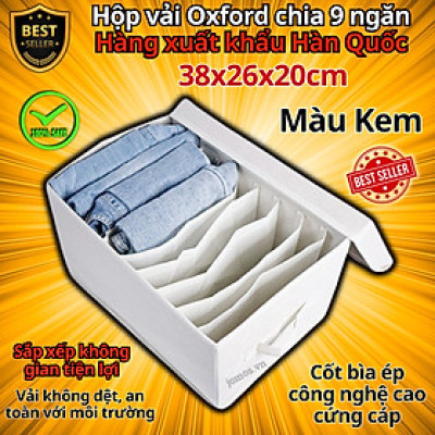 Bộ hộp vải đựng đồ 9 ngăn và 16 ngăn mã HQ4 - Combo hộp vải đựng quần áo chia ngăn gọn gàng tiện lợi chất vải Oxford cao cấp