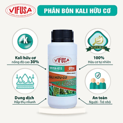 VIFUSA-K15 Ultra - Phân bón kali hữu cơ chai 500ml