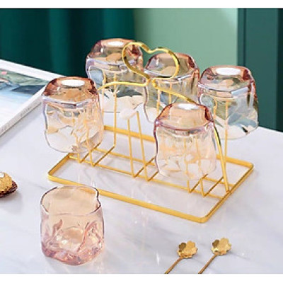 GIÁ ÚP  LY CỐC HÌNH TIM MÀU VÀNG SANG TRỌNG 