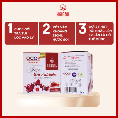 Trà Atiso đỏ nguyên vị Hichagol 100% từ thiên nhiên, hỗ trợ giảm cân, giảm cholesterol,...