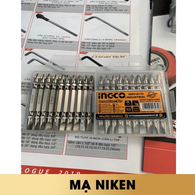 BỘ MŨI VÍT BAKE 2 ĐẦU 10 CÁI PH2,PZ2X65MM INGCO SDB21HZ133 - HÀNG CHÍNH HÃNG