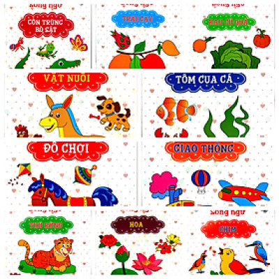 Combo Tô Màu Thật Vui - Song Ngữ (Bộ 10 Cuốn + Tặng Hộp Sáp Màu)