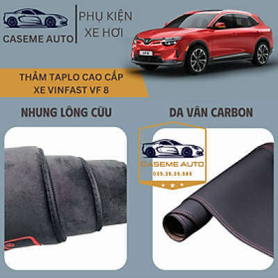[VINFAST VF 8] Thảm Taplo 3 Lớp Dành Cho Xe VINFAST VF 8, Nhung Lông Cừu Và Da Vân Carbon Cao Cấp - Hàng Chính Hãng