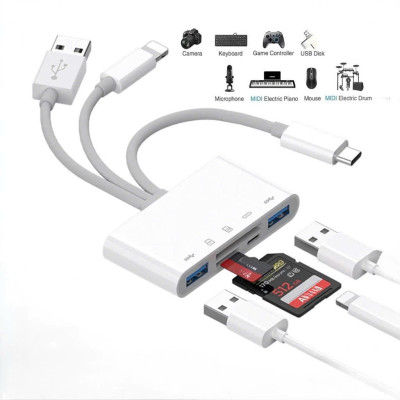 Đầu Đọc Thẻ Nhớ SD TF Micro SD Chân Type C Type A USB 3.0 Dùng Cho iPhone, iPad, Điện Thoại Android, Máy Tính, PC, Laptop, Máy Ảnh – Hàng Nhập Khẩu