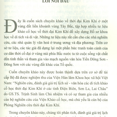 Thời Đại Kim Khí Ở Các Tỉnh Điện Biên, Sơn La, Lai Châu (Sách Chuyên Khảo)