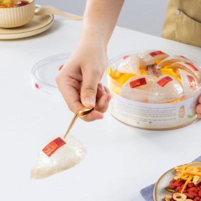 [CHÍNH HÃNG] Yến Sào Hoàng Kim -  Lộc Tiến Vinh Hoa (50g Tinh Chế Sợi Thượng Hạng & 4 Hũ Yến Chưng ) - Quà Tặng Đối Tác Cao Cấp