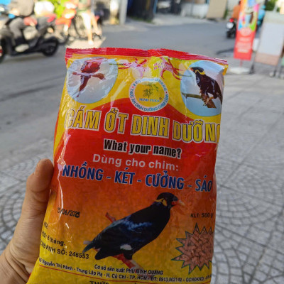 1 bịch cám ớt dinh dưỡng cho nhồng, két, cưỡng, sáo (500Gram)