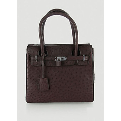 Túi xách da đà điểu Huy Hoàng cao cấp màu nâu đất HT6438