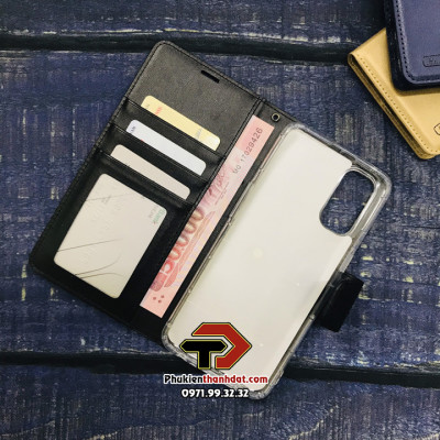 Bao da dạng ví dành cho OPPO Reno4 4G Việt Nam chính hãng Hanman có quai cài - Hàng chính hãng