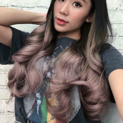 Tóc giả cao cấp xám khói omber -tặng lưới chùm tóc-hình thật