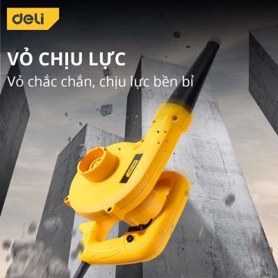 Máy Thổi Bụi Hút Bụi Cầm Tay 2 Chiều Deli Đa Năng - Tùy Chỉnh Tốc Độ 12000 Vòng/Phút Công Suất 600W - DL661600