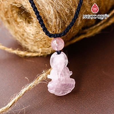 Mặt dây chuyền phật bà quan âm thạch anh hồng - Ngọc Quý Gemstones