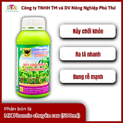 Phân bón lá Đầu Trâu MK Phomic chuyên rau - chai 500ml