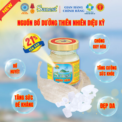  NEW [ Hộp quà tặng 6 lọ] Nước Yến sào Khánh Hòa Sanest 21% - Nhân sâm