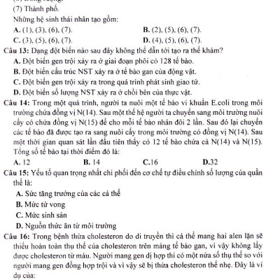 SÁCH CÔNG PHÁ ĐỀ THI TRUNG HỌC PHỔ THÔNG QUỐC GIA SINH HỌC_KV