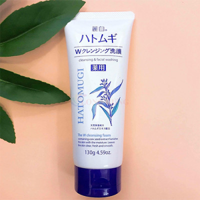 Sữa rửa mặt Kumano Reihaku Hatomugi W Cleansing Foam giúp làm sạch và sáng da (130g) - Hàng chính hãng
