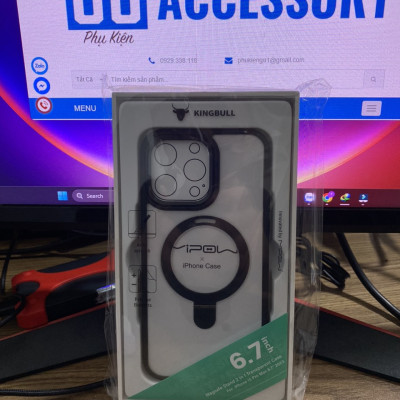 Ốp Lưng Trong Suốt Mipow Ring Holder iPhone 15 Pro/Pro Max Hàng Chính Hãng