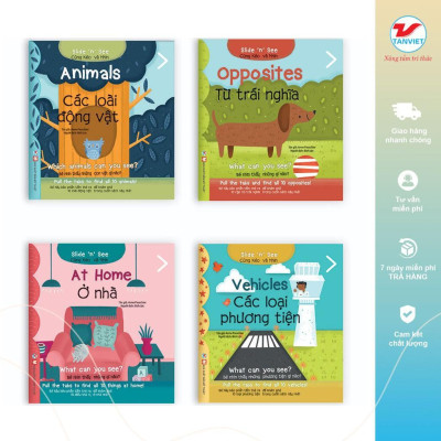 Sách Tương tác Song Ngữ Việt Anh Slide And See Opposites: Từ Trái Nghĩa - Tân Việt Books