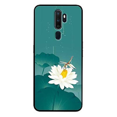 Ốp lưng dành cho Oppo A5 ( 2020 ) - A9 ( 2020 ) - Find X2 - F11 Pro mẫu Hoa Trắng Chuồn Chuồn