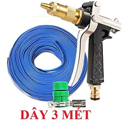 ️Evoucher Bộ dây vòi xịt nước rửa xe, tưới cây , tăng áp 3 lần, loại 3m, 5m 206236Dđầu đồng, đai+  túi đựng bút