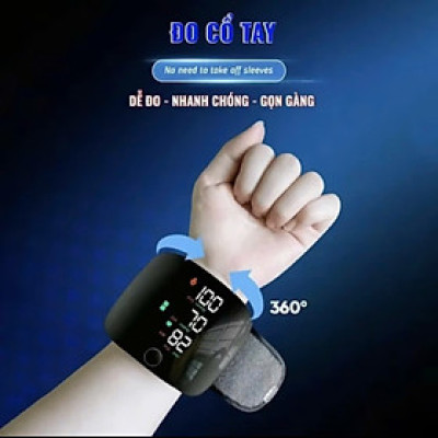 Máy Đo HyếtÁp Cổ Tay, Đo NhịpTim Hiện Đại Với Màn Hình LED, Giọng Nói Tiếng Việt , Sạc Pin Siêu Bền
