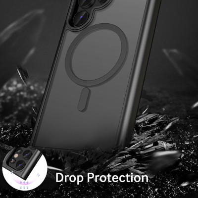 Ốp lưng nhám sạc từ tính cho Samsung Galaxy S23 Ultra hiệu Likgus PC Ultra-thin Frosted Magnetic Case - mặt lưng nhám mờ chống bám bẩn, gờ bảo vệ Camera 0.5mm - Hàng nhập khẩu