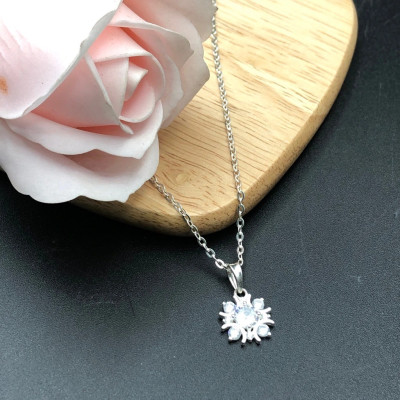 Dây Chuyền Vòng Cổ Nữ Hoa Đính Đá Lấp Lánh BẠC HIỂU MINH DMD472S