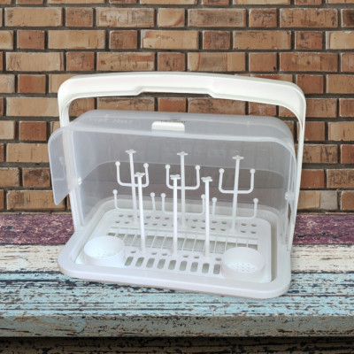 Khay úp ly bình chén bát úp bình sữa size lớn cho bé có nắp đậy chống bụi nhựa Viêt Nhật cao cấp