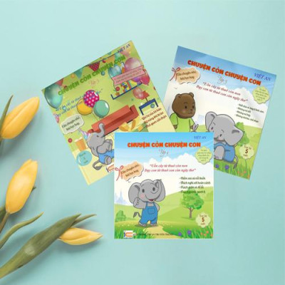 SÁCH RÈN LUYỆN KỸ NĂNG CHO BÉ TỪ 0 - 8 TUỔI combo 3 tập CHUYỆN CỎN CHUYỆN CON tập 3 + 4 + 5 (Voi con đáng yêu + Voi con ham chơi + Voi con gây chuyện)