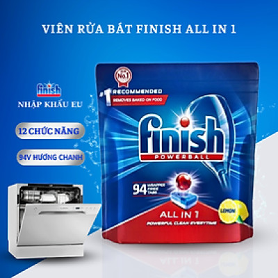 Viên rửa bát Finish All in 1 Max 94 viên chanh