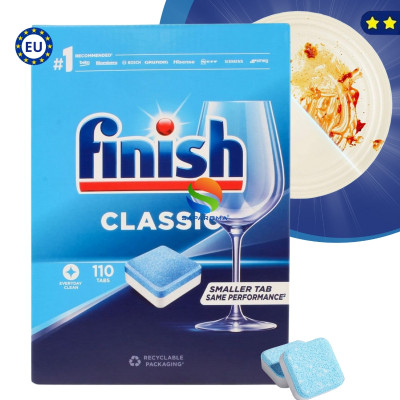 Viên rửa bát Finish Classic 110 viên, viên rửa cao cấp chuyên dùng cho máy rửa bát, nhập khẩu chính hãng