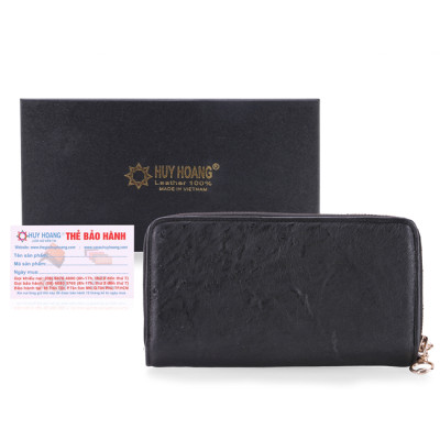 Bóp nữ da đà điểu Huy Hoàng 2 khóa màu đen, nâu đỏ, vàng bò, nâu đất HC3440-41-42-43