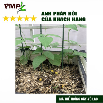 Giá thể vỏ lạc PMP phơi khô dập nhỏ để trộn đất, phủ bề mặt trồng cây 1Kg