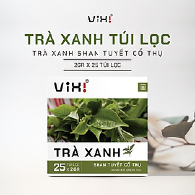 Trà xanh túi lọc ViXi từ trà Shan Tuyết cổ thụ hộp 50gr