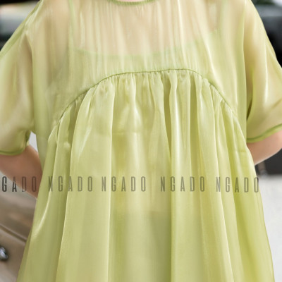 Đầm babydoll xanh đậu NGADO, Đầm suông, Đầm phom rộng, Đầm xòe, Đầm voan tơ thiết kế