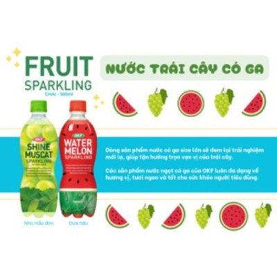 Nước nho mẫu đơn sparkling OKF Hàn Quốc 500ML