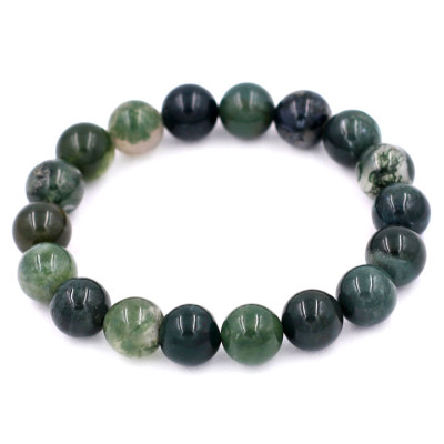 Vòng tay chuỗi hạt cẩm thạch xanh đậm 10 ly 16 hạt
