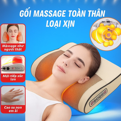 Gối Mát xa Hồng Ngoại Cao Cấp 20 Bi – Mát xa Toan Thâjn, Tốt Cho Tuần Hoàn Máu, Giảm Nhức Mỏi Hiệu Quả