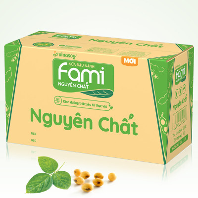 Thùng 10 Hộp Sữa Đậu Nành Vinasoy Fami Nguyên Chất (1 lít / Hộp)