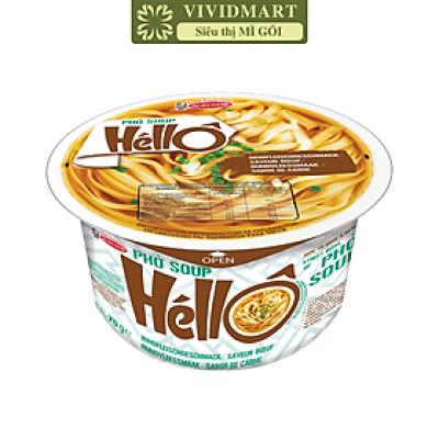 ACECOOK - Phở tô Soup Héllô hương vị Bò, Phở bò tô Soup Hello Acecook ăn liền, Phở bò Acecook ăn liền (70g/tô)
