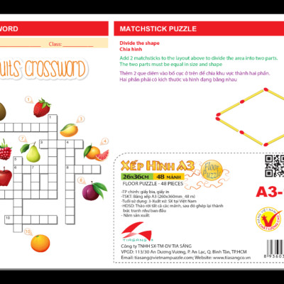 Xếp hình Tia Sáng  Baby Bus 3 (48 Mảnh Ghép) - Tặng kèm câu đố mặt sau cho bé