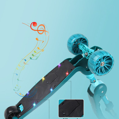 Xe Trượt Scooter Trẻ Em Có Ghế Gấp Gọn 3 Bánh Phát Sáng, Có Nhạc Và Đèn Báo, Dành Cho Bé Từ 2-12 Tuổi