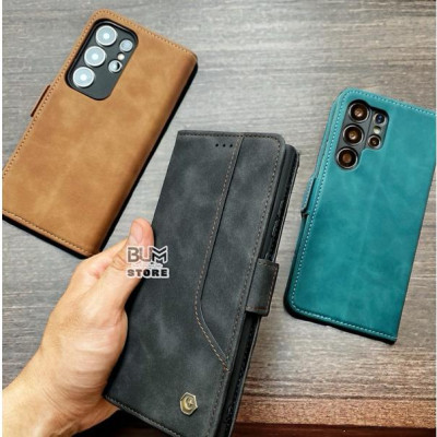 Bao Da Gập Cho Samsung S25 Ultra / S24 Ultra / S23 Ultra / S23 Plus / S21 FE / S21 5G Nắp Gập Có Bảo Vệ Camera