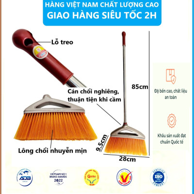 Bộ chổi cước kèm xẻng hốt rác thông minh nhựa VIỆT NHẬT - Tự động đóng mở, treo tường, xếp gọn - Hàng chính hãng