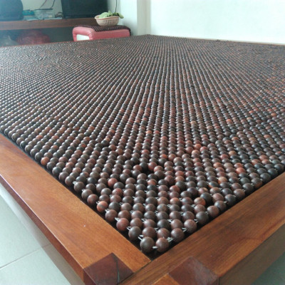 Chiếu Hạt Gỗ Trắc Mộc Cao Cấp - Kích Thước 1,2mx1,9m hạt 1.2cm ( video , hình thật ) 