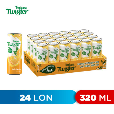 Thùng 24 Lon Nước Trái Cây Twister Cam (320ml/Lon)