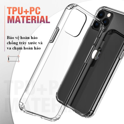 Ốp Lưng Kính Cường Lực Trong Suốt, Viền Máy Dẻo Dành Cho Iphone 11/ 11 Pro/ 11 Pro Max/ SE 2020/ 12 Mini/ 12 / 12 Pro / 12 Pro Max Hàng Chính Hãng Helios