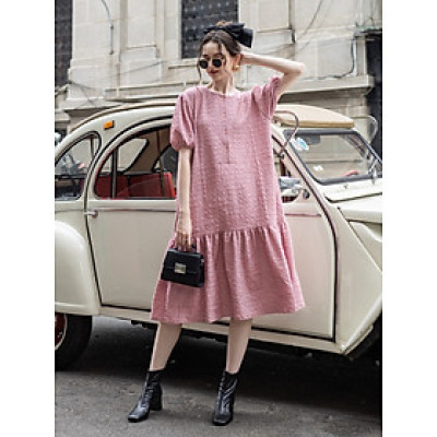 Đầm cotton hồng NGADO , đầm nữ , Đầm babydoll , Đầm xòe , Đầm thiết kế